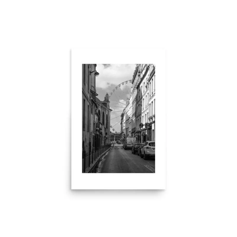 Street of Paris Black and White Print