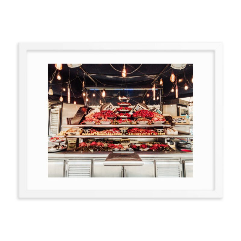 Fresh Seafood Stall - Framed photo paper poster