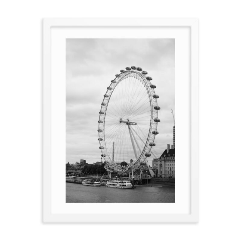 Black and White London Eye Framed Print - Image 2